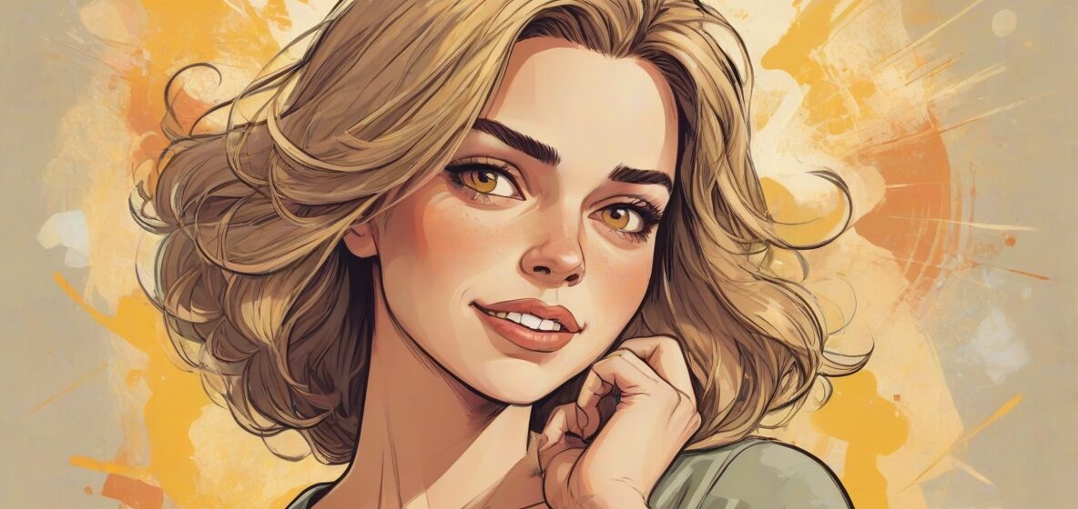 Ilustracja przedstawiająca współczesną europejską kobietę z wyraźnym wyrazem dezaprobaty i niechęci. Jej rysy twarzy są podkreślone, aby oddać silne uczucia antypatii. Tło jest neutralne, co zapewnia skupienie uwagi na jej wyrazie twarzy.