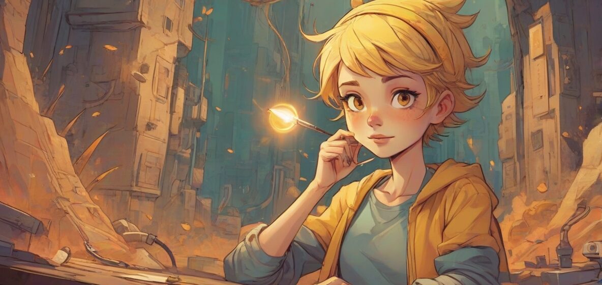 Ilustracja ostrej igły wyraźnie widocznej na minimalistycznym tle, symbolizująca współczesny niepokój lub napięcie. Igła znajduje się na pierwszym planie, zajmując większość kadru.