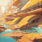 Ilustracja przedstawiająca zlewającą się ciecz tworzącą jeden gładki strumień we współczesnym otoczeniu, zbliżenie, nowoczesna estetyka, wyraźnie widoczne połączenie na pierwszym planie, minimalistyczne tło.