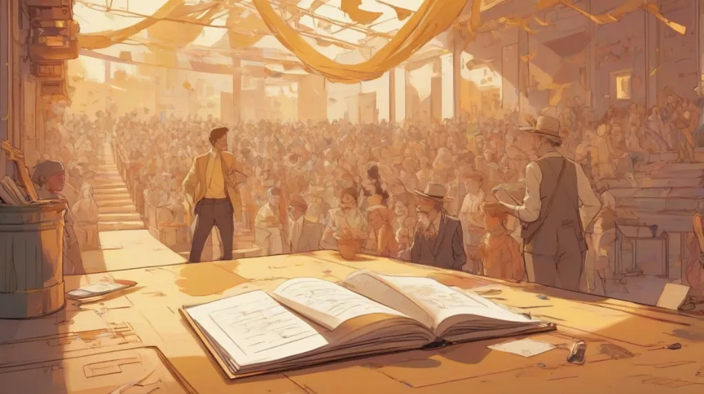 Ilustracja końca etapu, nowoczesna symboliczna scena we współczesnej Europie, z wyraźnym skupieniem na linii mety, zamkniętym notesie i eleganckim motywie przejścia na pierwszym planie, miękkie światło, wyrafinowany nastrój, minimalistyczne tło.